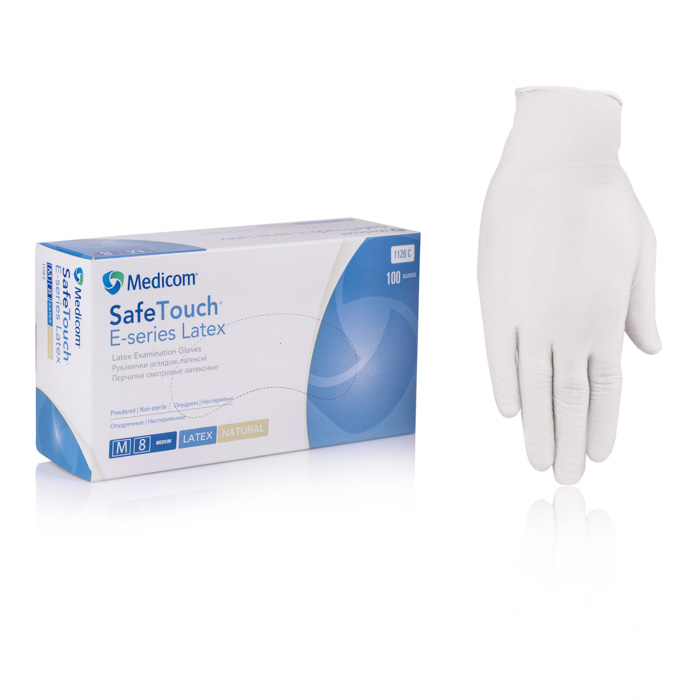 Латексные перчатки неопудренные SafeTouch Medicom, размер L (5,5 г) 100 шт
