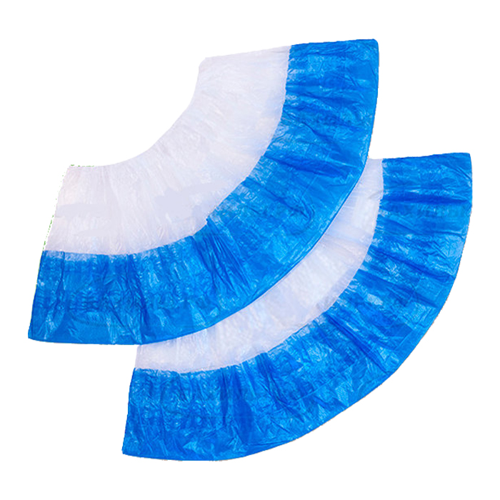Бахилы полиэтиленовые с двойным дном Polix Pro Med 6 г 40x14 см бело-синие (100 шт) 