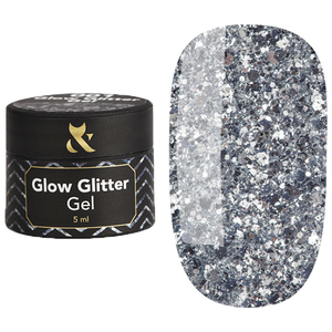 Гель-лак F.O.X Glow Glitter Gel №001, 5 мл