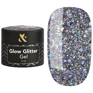 Гель-лак F.O.X Glow Glitter Gel №002, 5 мл