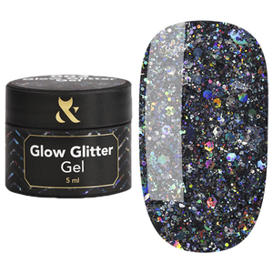 Гель-лак F.O.X Glow Glitter Gel №003, 5 мл