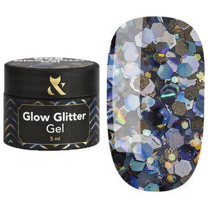 Гель-лак F.O.X Glow Glitter Gel №008, 5 мл