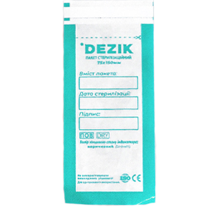Крафт пакеты для стерилизации прозрачные Dezik 100шт (75х150 мм)