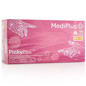 Перчатки нитриловые MEDIPLUS PinkyPlus PINK неопудренные, размер XS, 100 шт