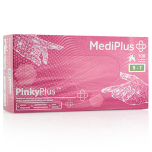 Перчатки нитриловые MEDIPLUS PinkyPlus PINK неопудренные, размер S, 100 шт
