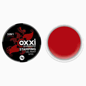 Гель-краска для стемпинга Oxxi professional №05 (красный), 5 г