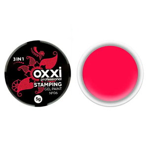 Гель-краска для стемпинга Oxxi professional №06 (розовый), 5 г