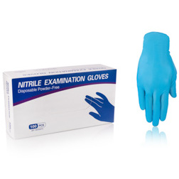 Нітрилові рукавички неопудрені Sanliu Medical BLUE, розмір M, 66 шт