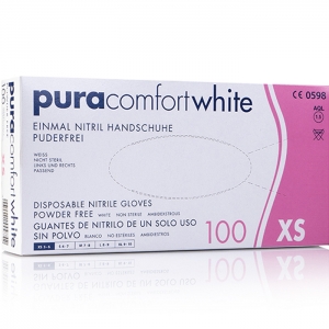 Рукавички нітрилові Pura Comfort White, неопудрені, розмір XS, 100 шт.
