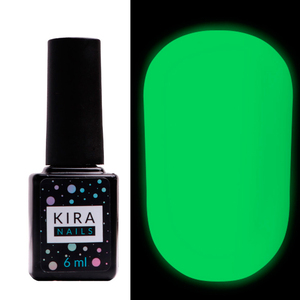 Гель-лак Kira Nails Matte No Wipe Fluo Top - матовый, флуоресцентный, 6 мл