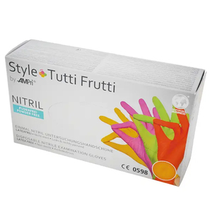 Рукавички нітрилові STYLE Tutti-Frutti неопудрені, розмір М, 100 шт