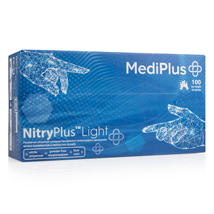 Перчатки нитриловые MEDIPLUS NitryPlus Light BLUE неопудренные, размер XS, 100 шт