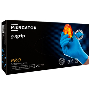 Рукавички нітрилові MERCATOR gogrip blue, розмір XL, 50 шт