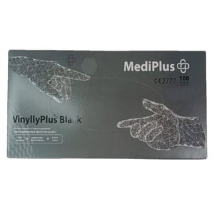 Перчатки виниловые MediPlus VinyllyPlus Black PF Черные, размер M, 100 шт