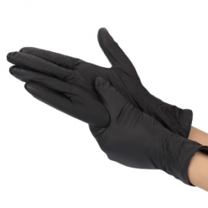 Перчатки нитриловые SHANMEI BLACK неопудренные, размер S, 70 шт
