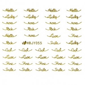 Наклейки для нігтів Kodi (стікери) NAIL ART STICKERS 055 Gold