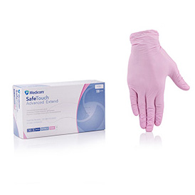 Нитриловые перчатки неопудренные Medicom SafeTouch Extend Pink, размер M, 100 шт