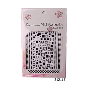 Металлизированные наклейки Kira Nails F306 черные
