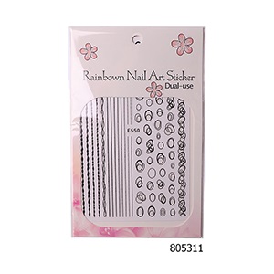 Металлизированные наклейки Kira Nails F550 черные