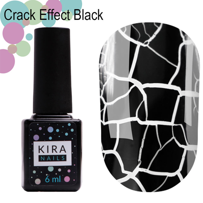 Гель-лак Kira Nails Crack Effect Black, 6мл