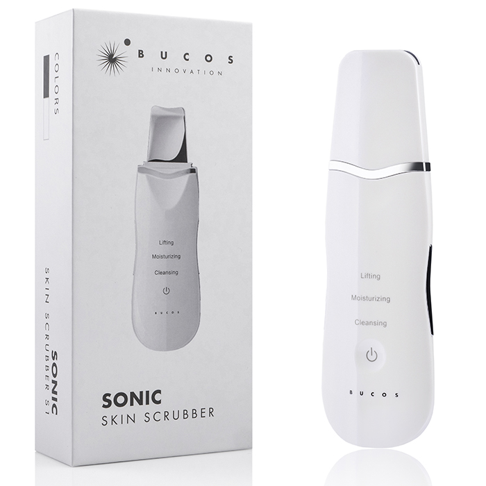 Ультразвуковий іонний скрабер BUCOS Sonic Skin Scrubber S1, білий