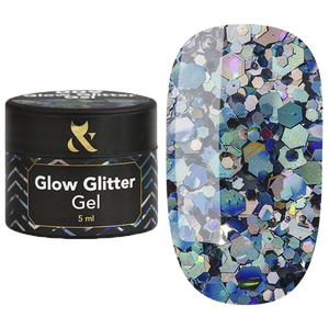 Гель-лак FOX Glow Glitter Gel №009, 5 мл