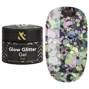 Гель-лак FOX Glow Glitter Gel №010, 5 мл