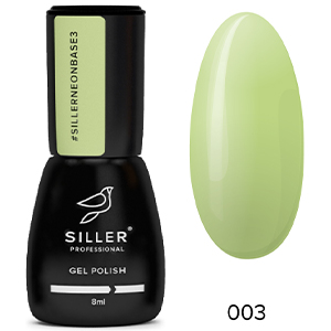 Гель-лак Siller Neon Base №003 (світло-зелений), 8 ml