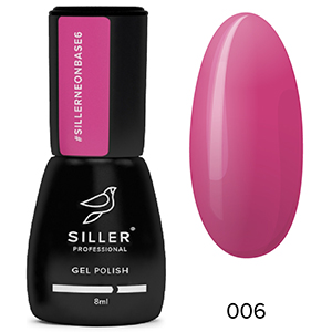 Гель-лак Siller Neon Base №006 (яскравий рожевий), 8 ml