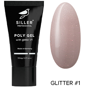 Siller Poly Gel with glitter №1, 30 мл