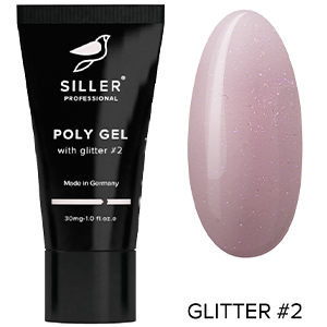 Siller Poly Gel with glitter №2, 30 мл