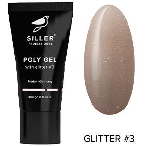 Siller Poly Gel with glitter №3, 30 мл