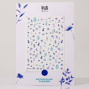 Слайдер-дизайн для ногтей HUB Nail (Watercolor Flowers) 