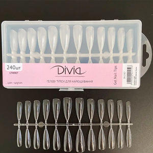 Гелеві типси для нарощування нігтів Divia "Стилет" (240 шт)