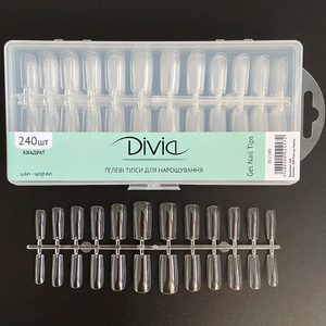 Гелевые типсы для наращивания ногтей Divia 