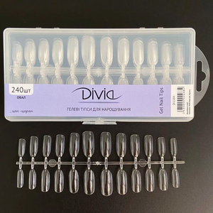 Гелевые типсы для наращивания ногтей Divia 