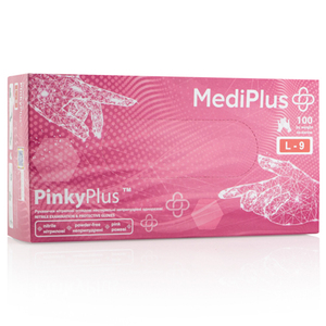 Рукавички нітрилові MEDIPLUS PinkyPlus PINK неопудрені, розмір L, 100 шт
