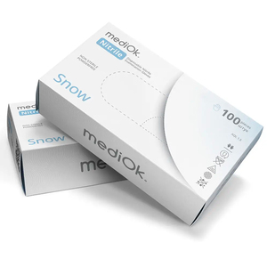 Перчатки MediOk Snow Белые, неопудренные, текстурированные, размер M, 100 шт
