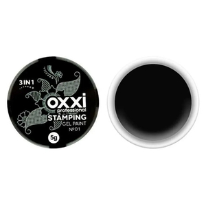Гель-краска для стемпинга Oxxi professional №01 (черный), 5 г
