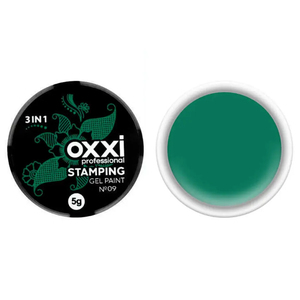 Гель-краска для стемпинга Oxxi professional №09 (зеленый), 5 г