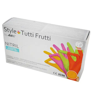 Перчатки нитриловые STYLE Tutti-Frutti неопудренные, размер М, 100 шт