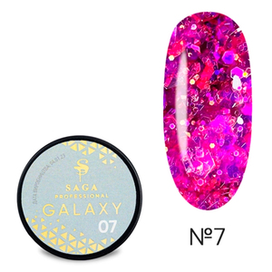 Гель SAGA professional Galaxy glitter №07, 8 мл