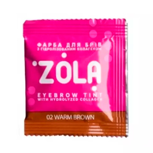 Фарба для брів із колагеном в саше з окисником 02 Warm brown Eyebrow Tint, 5 мл