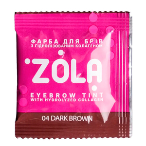 Фарба для брів із колагеном в саше з окисником 04 Dark brown Eyebrow Tint, 5 мл