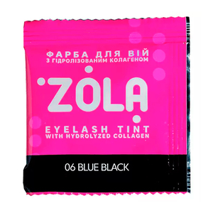 Фарба для брів із колагеном в саше з окисником 06 blue black Eyebrow Tint, 5 мл