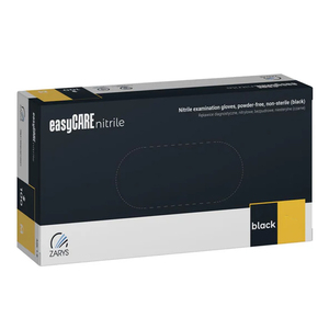 Рукавички нітрилові easyCARE nitrile BLACK чорні неопудрені, розмір XL, 100 шт