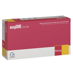Перчатки нитриловые easyCARE nitrile BERRY малиновые неопудренные, размер M, 100 шт