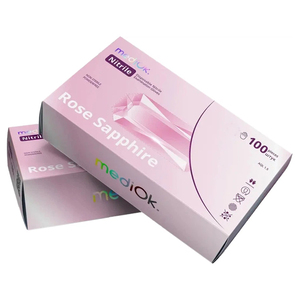 Перчатки нитриловые MediOk ROSE SAPPHIRE розовые неопудренные, размер S, 100 шт