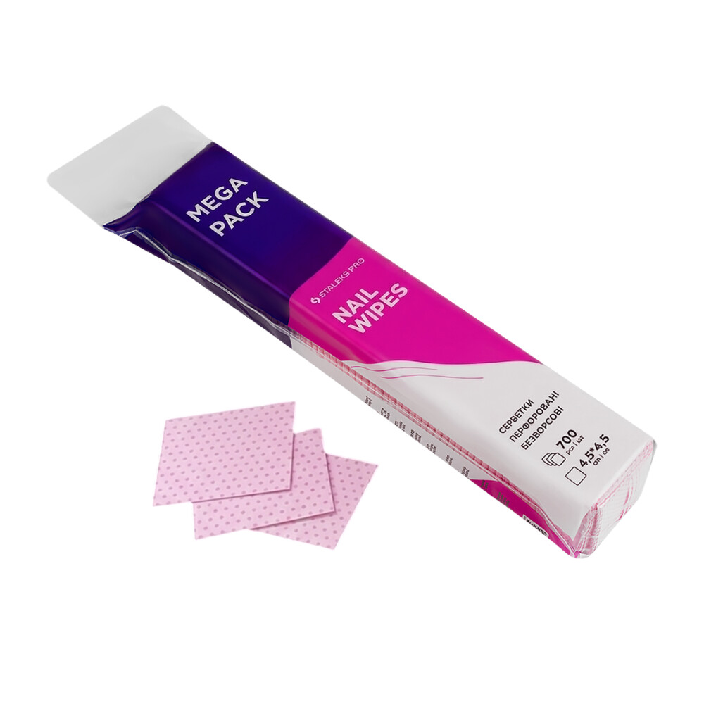 WE-700 Серветки безворсові перфоровані STALEKS Expert Nail Wipes 700 шт