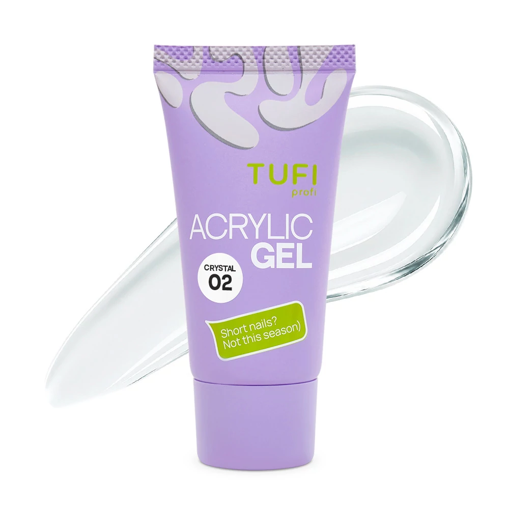 Акригель для нарощування нігтів TUFI profi №02 Crystal, 30 г